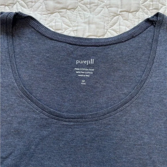 Blue Pima Cotton JJill Tank Top - Picture 5 of 5